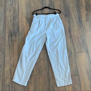 Vintage Grey Belted 35% Wool Trousers